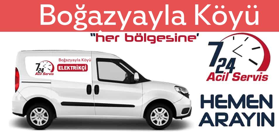 Boğazyayla Köyü elektrikçi 7/24 acil elektrikçi hizmetleri sunmaktadır. Boğazyayla Köyüde nöbetçi elektrikçi ve en yakın elektrikçi arıyorsanız arayın ustamız gelsin.
